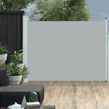 Cortina lateral retráctil para patio 140x500 cm gris