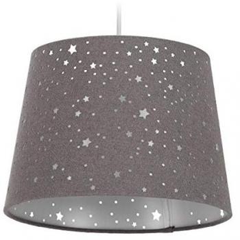 Lámpara Colgante para Niños Relaxdays con Estrellas, Color Gris (E27)