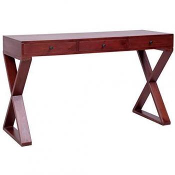 vidaXL Computer Desk Brown 132x47x77 cm Solid Mahogany Wood