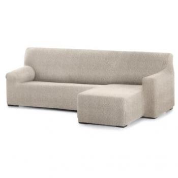 Funda Chaise Longue brazo corto derecha bielástica Roc 120 x 120 x 360 cm blanca