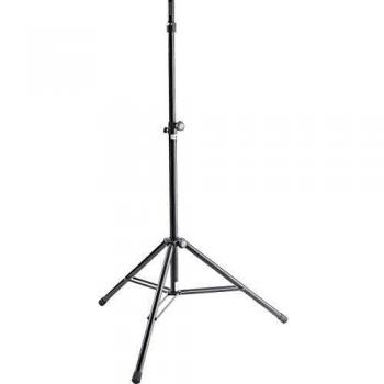 Soporte de altavoz K&M 21467 con sistema Ring Lock, capacidad hasta 50 kg, altura ajustable de 137 cm a 2,17 m, color negro