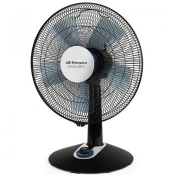 Ventilador de Sobremesa Orbegozo TF 0149 - Potente y elegante, potencia de 60W, 2 velocidades + turbo, modo silencioso, diámetro de 40 cm, oscilación automática, control de velocidad