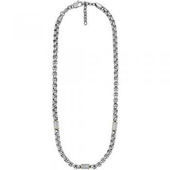 Collar de Acero Inoxidable Fossil All Stacked Up JF04145998 para Hombre, 51 cm