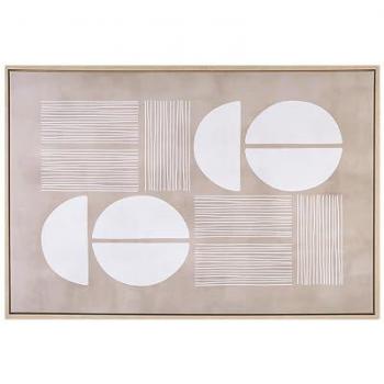 Cuadro de Lienzo Abstracto Beige 93 x 63 cm con Marco MDF Rectangular