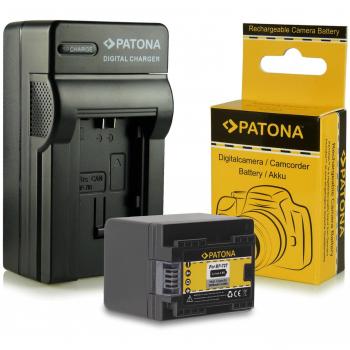 PATONA 3en1 Cargador + Batería BP-727 compatible con Canon LEGRIA VIXIA HF M506 R306 R406