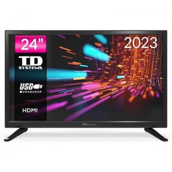 TD Systems PRIME24M14H 24 LED HD Ready, USB Grabador Reproductor, Sintonizador Digital DVB-T2/C