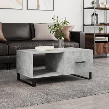 Mesa de centro de madera contrachapada y hormigón gris 90x50x40 cm