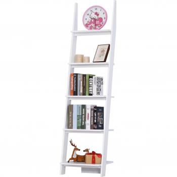 Estantería de Escalera Homcom 5 Estantes Blanco 195X50x40 cm