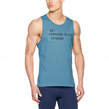 Reebok Rcf Burnout Tank Camiseta de Tirantes, Hombre, Turquesa