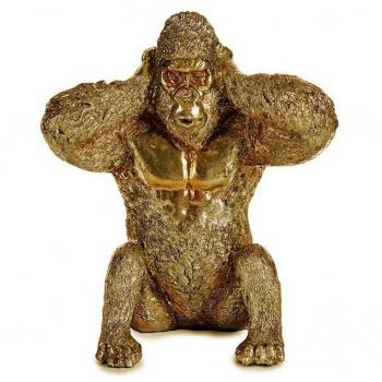 Figura Decorativa Gorila Dorado 10 x 18 x 17 cm