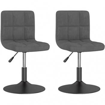 Sillas de comedor giratorias de terciopelo gris oscuro - 2 piezas