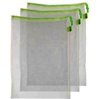 ORYX 5151150 Bolsas De Compra Reutilizables De Malla 3 Unidades de 30x35 cm. para Frutas,Verduras,Vergetales, etc