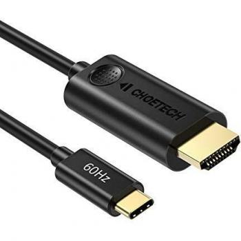 Cable USB C a HDMI(4K@60Hz),CHOETECH HDMI a USB C 3.1 Tipo C para iPad Pro/Macbook Air 2018, MacBook Pro 2018, Macbook, Sumsung S9/S8/Note 8/S9+, Huawei Mate 20 Pro/P20/Mate 20, iMac 2017 y Más(1.8m)