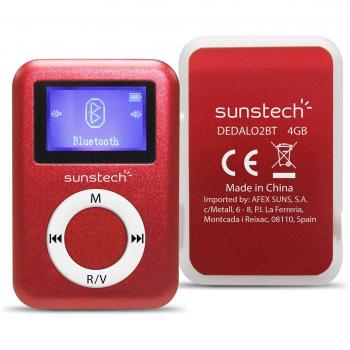 Sunstech DEDALO2BT - Reproductor MP3, color rojo
