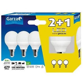 LED BOMBILLA ESF.6W E14 220º 470LM 40K CAJA 2+1