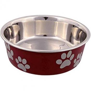 Trixie Comedero Acero INOX, Recub. Plástico,0.4L,ø14 cm