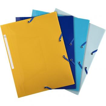 Carpeta con gomas y 3 solapas PP 100% reciclado A4 Bee Blue Exacompta col surtidos