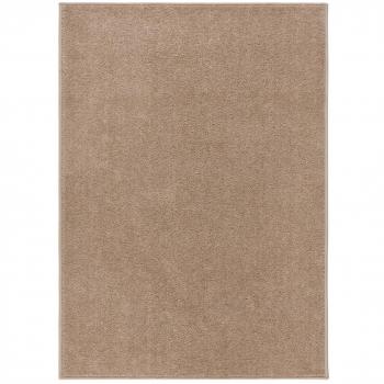 Alfombra de pelo corto marrón 120x170 cm para sala de estar, dormitorio y habitación