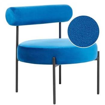 Sillón de terciopelo azul marino sin reposabrazos metal Alpha Beliani