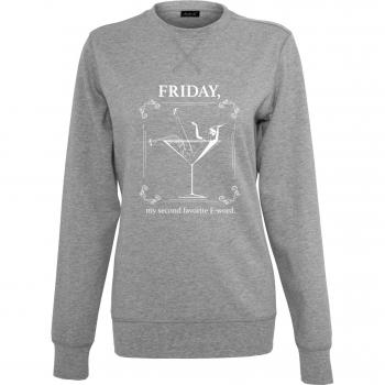 Mister Tee Women's F-Word Grey Crewneck Sweatshirt