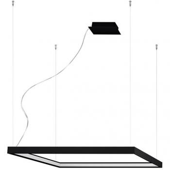Plafón LED integrado Nelya - Lámpara de techo colgante cuadrada LED integrada, negra, 3000K, 5757lm