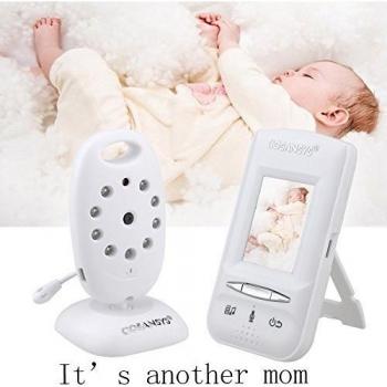 COSANSYS® Baby Monitor 2 Sistema de Seguridad Vídeo LCD Monitor de Bebé Inalámbrica Cámaras con Visión Nocturna, color Blanco