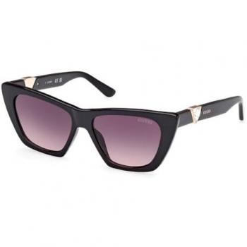 Guess Cat-Eye Sunglasses GU00139 Black with Stones, Gradient Smoke Lenses