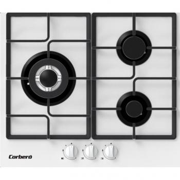 Placa de Gas Corbero CPCGM3F3122W 3 Zonas 60cm Blanca