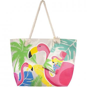 Bolsa de playa con estampado SUN&SURF y monedero