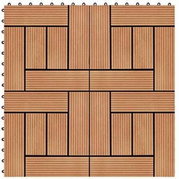 vidaXL 11 pcs Decking Tiles WPC 30x30 cm 1 sqm Teak Colour