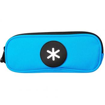 Estuche Escolar Antartik con Doble Cremallera, Color Azul, Dimensiones 210x60x80 mm