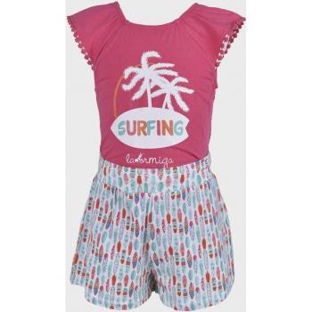 Conjunto de niña estampado de manga corta