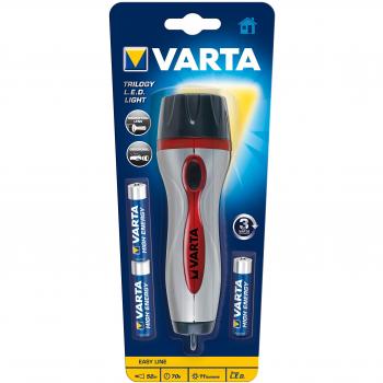 Varta Trilogy LED Light - Linterna de plástico ABS y goma TPR, 3AAA, 16615 m
