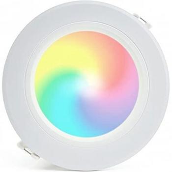 DownLight LED Inteligente RGB+CCT 18W - Regulable, Color Personalizable, Redondo Empotrado, Blanco Mate, Aluminio Ø180mm