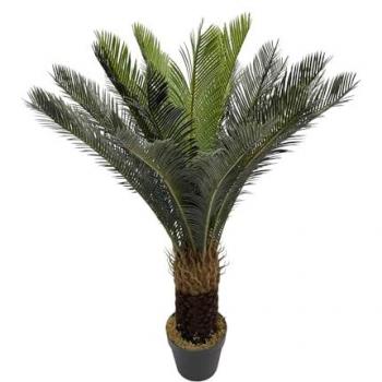 Planta Artificial de Cycas Rebecca Mobili, 90 cm, Realista y Densa en Maceta, Polietileno Verde Marrón