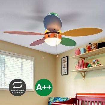Ventilador de techo Corinna colorido con luz