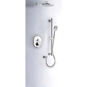 Tres Griferia - Kit De Ducha Monomando Empotrado Alplus Con Cierre Y Regulación De Caudal. · Cuerpo Empotrado Incluido · Ducha Fija Ø 225 Mm. Con Rótula.