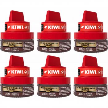 Johnson Kiwi Pot, Crema Autobrillante de Alta Calidad para Calzado, Paquete de 6 x 50 ml