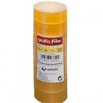 Cinta Adhesiva Transparente Grafofilm 33mm x 12m - Pack de 6 Rollo