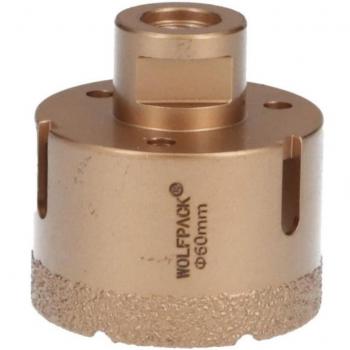 Wolfpack Línea Profesional Corona de Diamante para Amoladora Ø 60 mm Conexión Rosca M14 Corte Seco