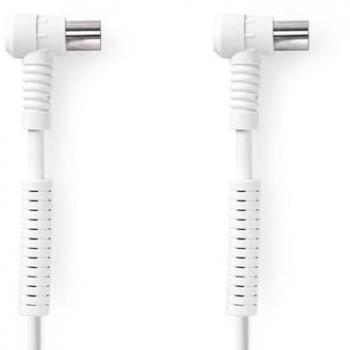 Cable Coaxial IEC Hembra a IEC Macho Niquelado 75 Ohm 120 dB 3.00m Redondo Blanco