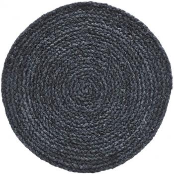 Scandi hygge nordic juego de manteles individuales 4 unidades 38 cm de diametro diseno circular color gris y azul