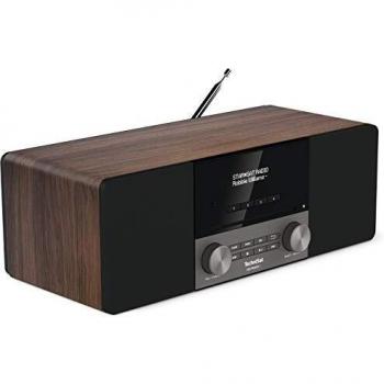 TechniSat DigitRadio 3 - Radio Estéreo DAB+/FM con Reproductor de CD, Bluetooth, USB, Pantalla OLED y Función Despertador (20W RMS) - Nogal