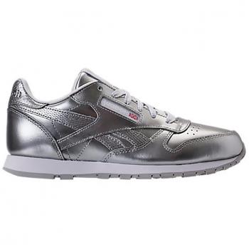 Reebok Classic Leather Metallic, Zapatillas de Running para Niñas, Plateado