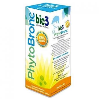 Bio3 Phytobronc - Jarabe Balsámico Niños Natural - Sin Azúcar - Ayuda A Suavizar Y Despejar La Garganta - Calma La Irritación - Sin Gluten - Agradable Sabor