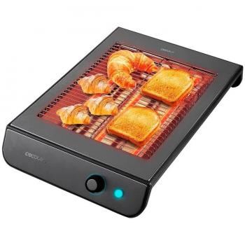 Tostador Cecotec Turbo EasyToast InoxDark Plano Horizontal 900W con 6 Niveles de Potencia