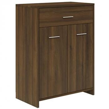 Armario de baño madera contrachapada roble marrón 60x33x80 cm