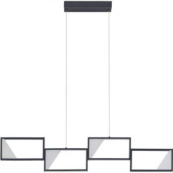 Lindby Fotini Lámpara Colgante LED Moderna de Metal Gris para Salón y Comedor con 4 Llamas
