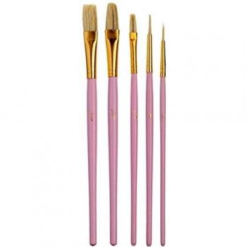 Set de 5 Pinceles para Decoración de Tartas - Kitchen Craft Sweetly Does It, 10 cm, Rosa