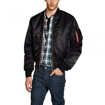 Alpha Industries MA-1 Reversible Oversized Bomber Jacket, Black, Regular Fit, Male, Size: 2XL